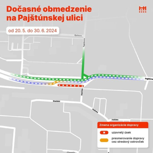 ❌ 🚧 V súvislosti s preložkou kanalizácie na stavbe predĺženia električkovej trate do Petržalky čakajú Pajštúnsku a Brančskú ulic…