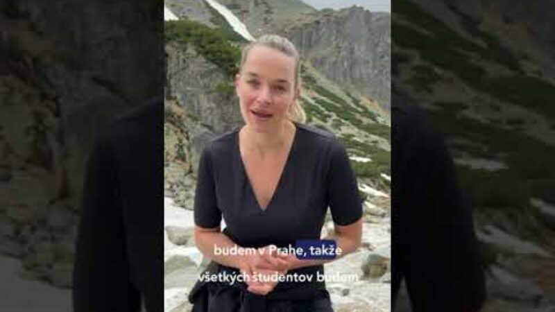 Romana Tabak pozdravuje z vodopádu Skok v Tatrách