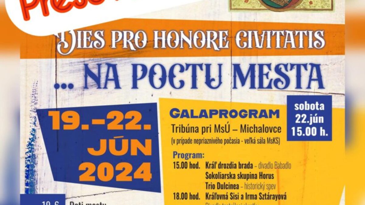 Michalovce: ZMENA MIESTA KVÔLI POČASIU OZNAM 
  Dnešný hlavný program Dni na poctu mesta presúvame do interiéru MsKS. Prognóza počasia pre náš región je veľmi nepriazni…