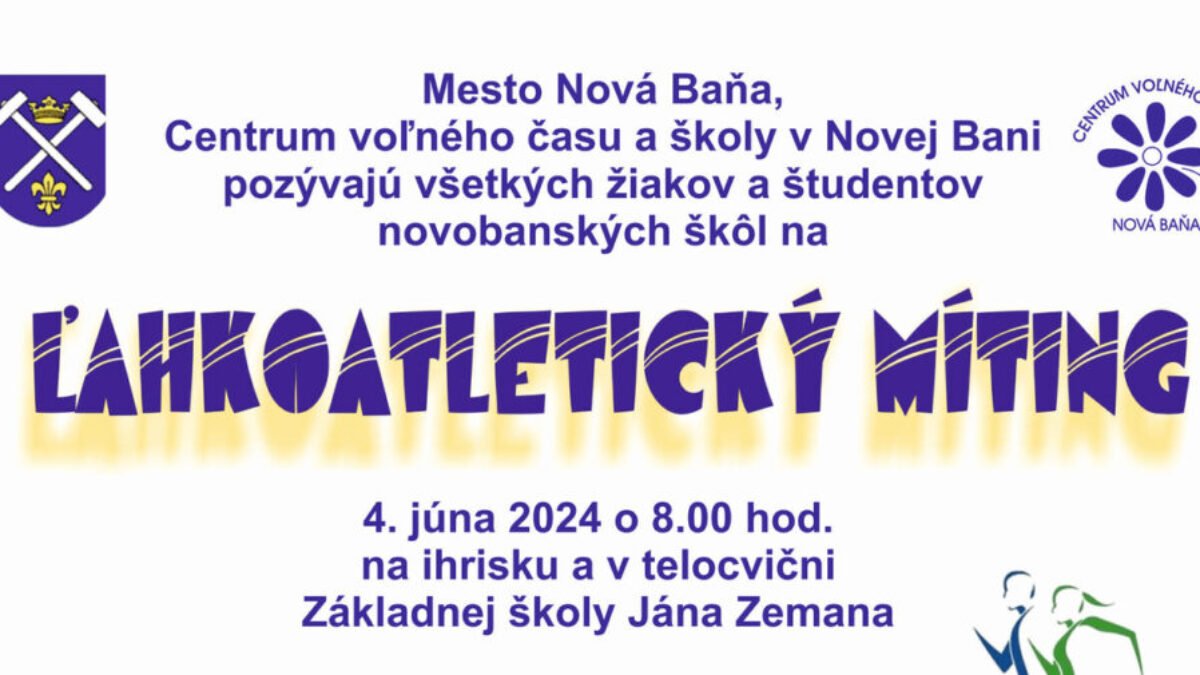 Pozvánka na 11. ročník Ľahkoatletického mítingu v Novej Bani