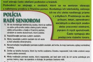 Seniori, pozor: Chráňte sa pred zlodejmi a podvodníkmi