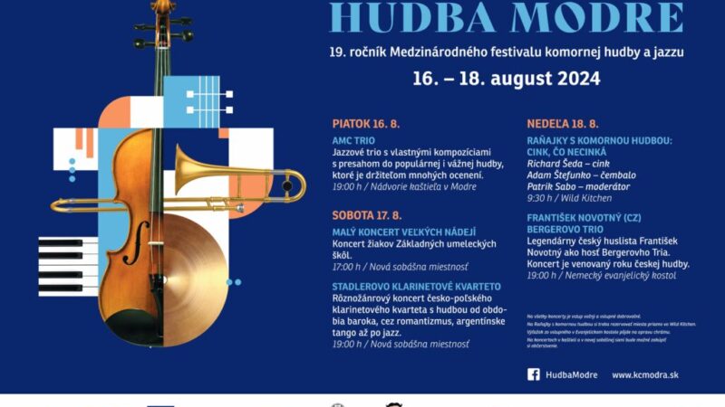 Hudba Modre prináša do malebného vinárskeho mesta klasickú hudbu a jazz v tej najvyššej kvalite