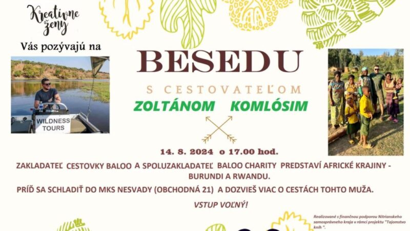 Pozvánka – Beseda s cestovateľom v Nesvadoch