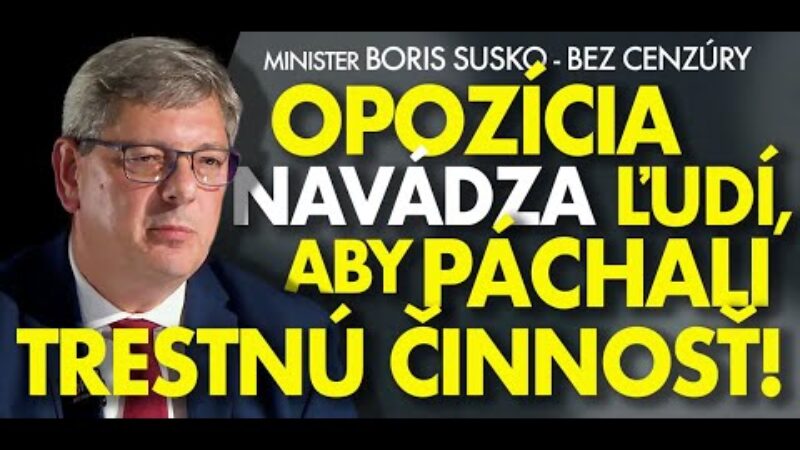 Minister Susko: Nie Červenému krížu – to Šimečkovcom tiekli státisíce z dotačnej schémy!