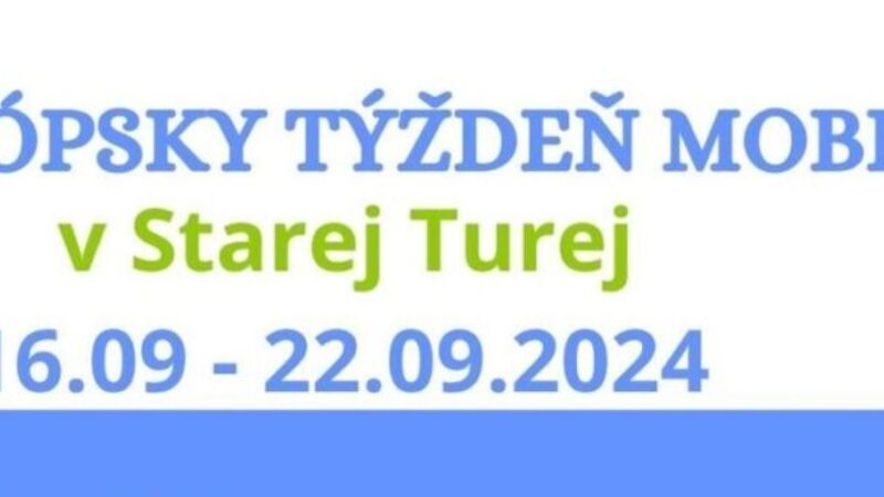 Mesto Stará Turá dáva do pozornosti: Európsky týždeň mobility