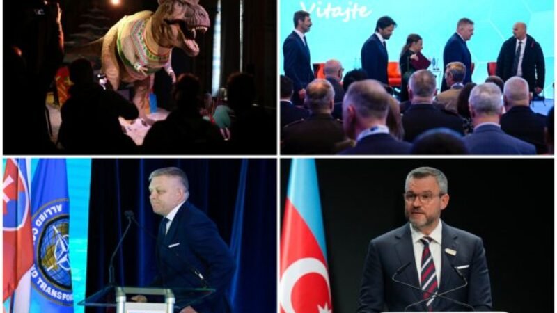 Top foto dňa (12. november 2024): Pellegrini na konferencii OSN, Fico na otvorení podujatia NATO aj dinosaurus vo vianočnom svetri