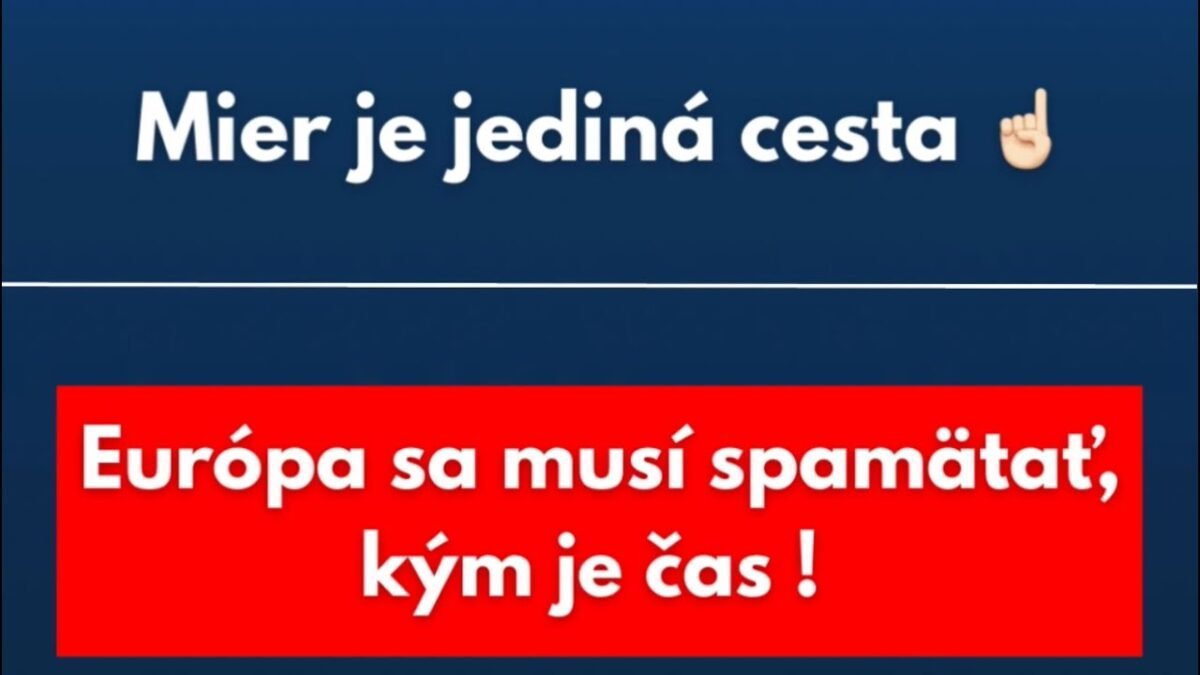 Mier je jediná cesta.☝🏻Ďalšie zbrojenie a štvanie na Ukrajine je neprípustné !