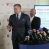TK predsedu vlády SR R. Fica a ministra dopravy SR J. Ráža po rokovaní na Minist...