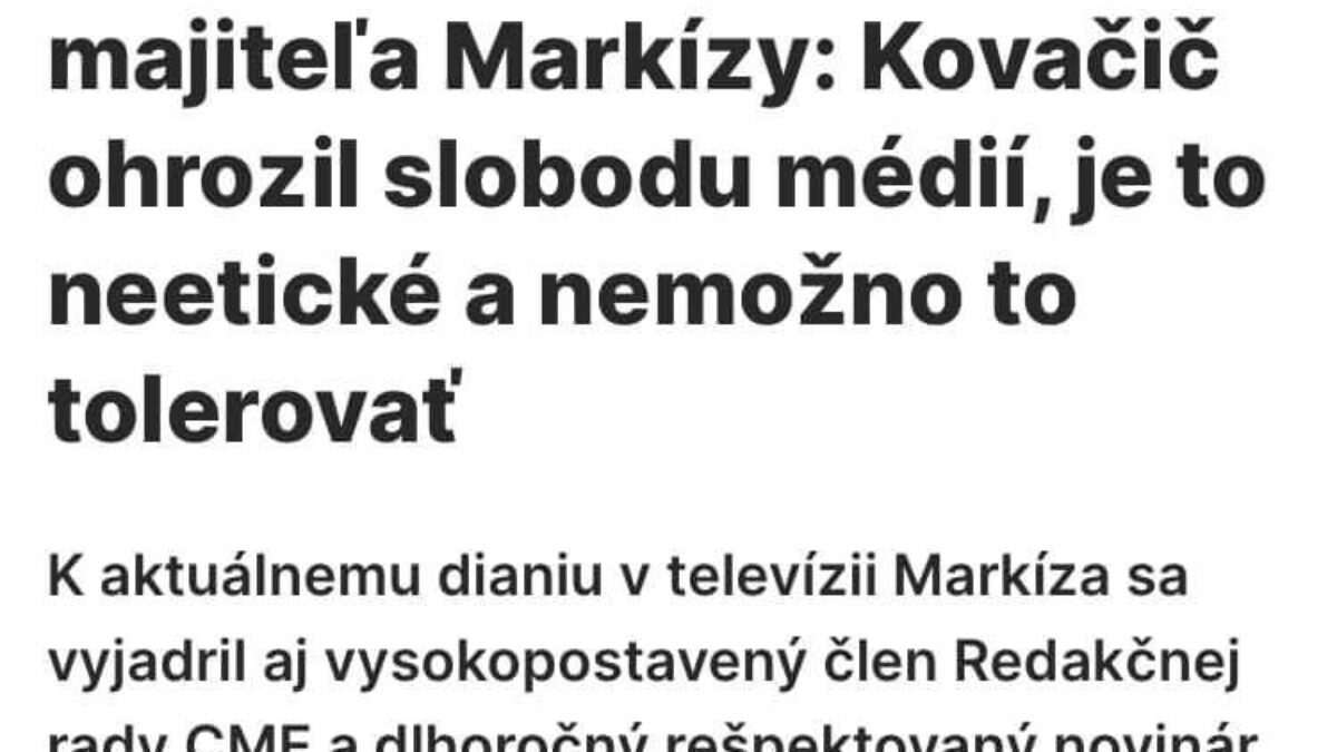 „Niet pochýb, že Michal Kovačič porušil novinárske povinnosti a interné CME usmernenia.