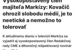 „Niet pochýb, že Michal Kovačič porušil novinárske povinnosti a interné CME usme...