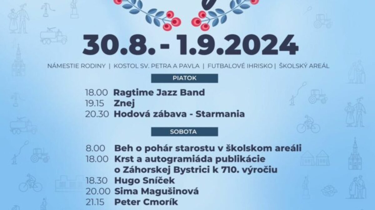 Hrubé hody v Záhorskej Bystrici tento víkend. Zahrajú Čírová, Magušinová, Dvorský, Kandráčovci i Cmorík