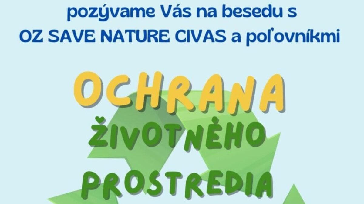 Pozvánka na besedu v Giraltovciach: Ochrana životného prostredia