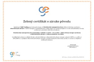 Úrad BSK získal prvý zelený certifikát