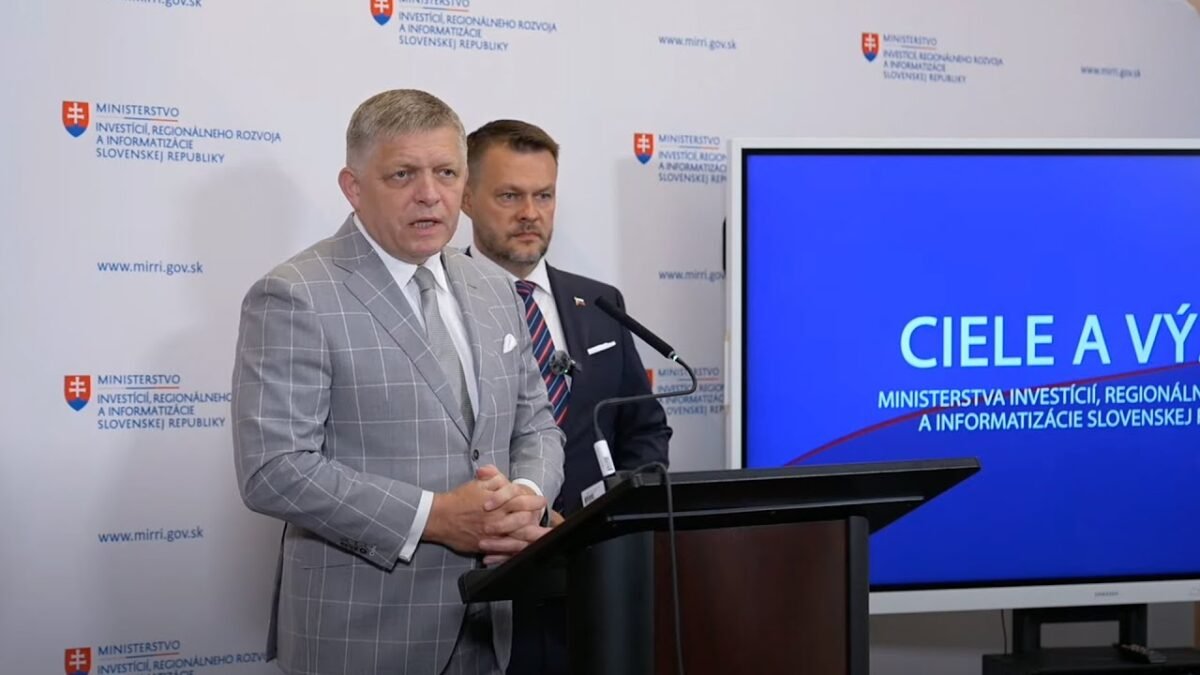 TK predsedu vlády SR R. Fica a ministra S. Migaľa po rokovaní na MIRRI