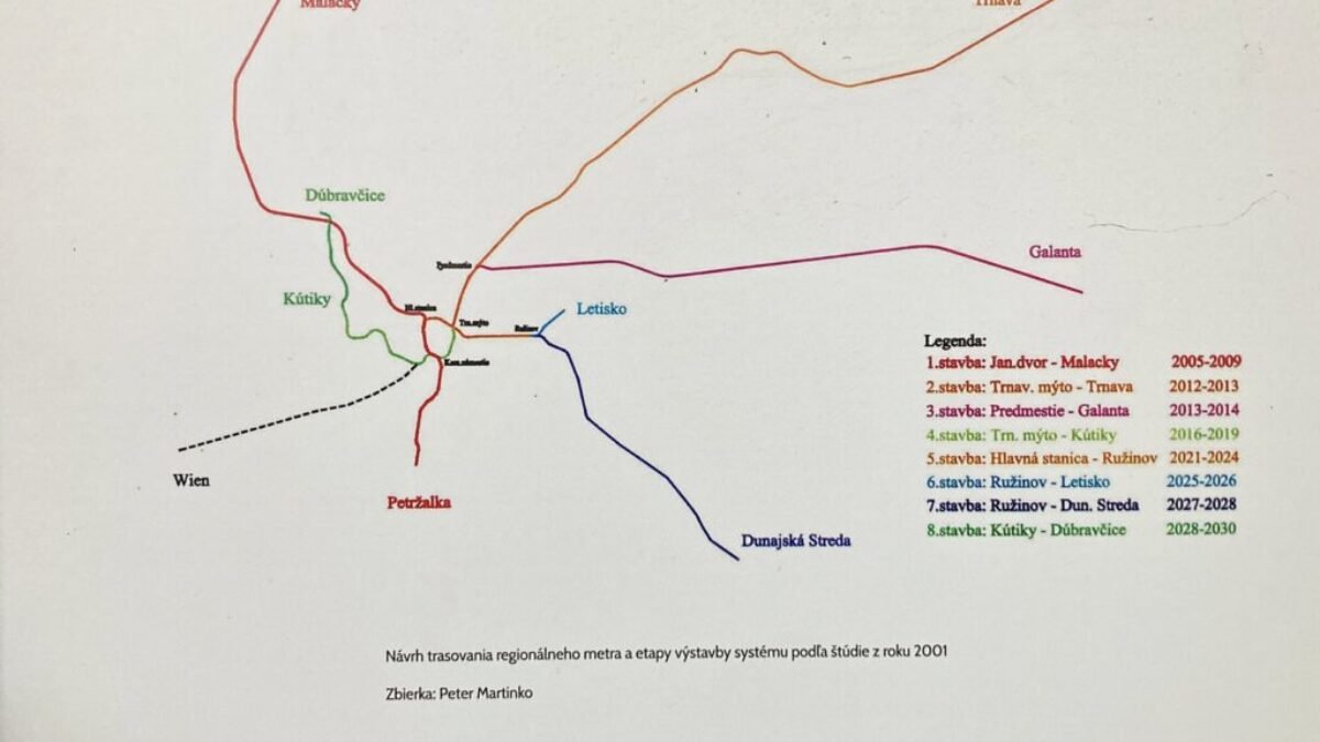 Kedysi malo metro viesť až do Malaciek. Plán ostáva snom