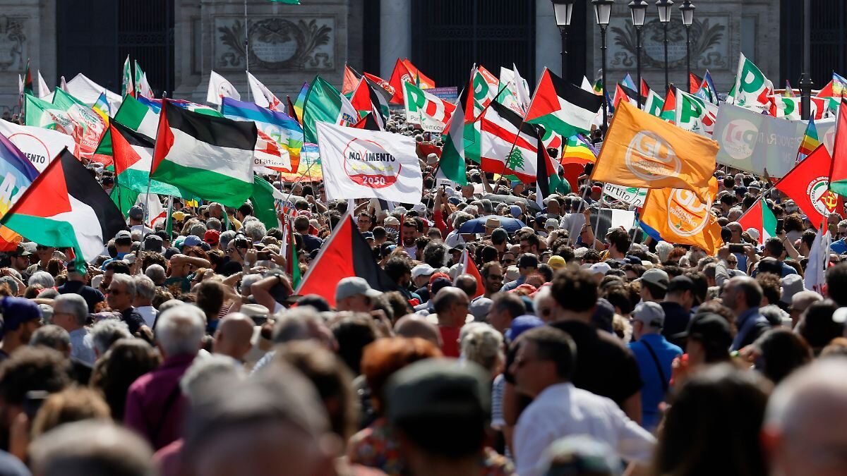 Státisíce ľudí protestovali v Ríme za Palestínčanov