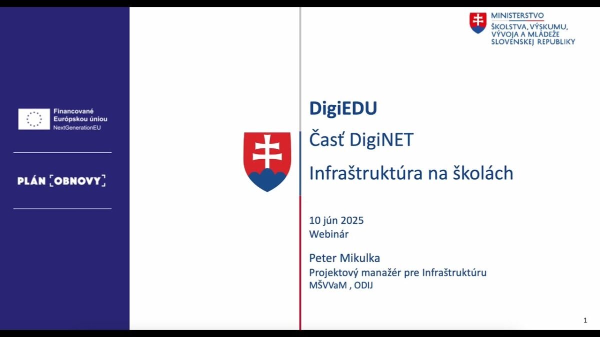 Infoseminár – DigiEDU čast DigiNET – Infraštruktúra na školách