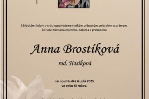 Mesto Trenčín: Anna Brostíková rod. Hasíková