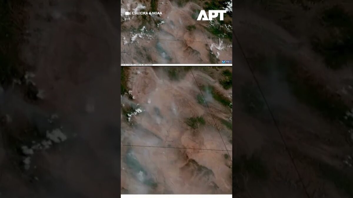 Časozberné zábery zo satelitu ukazujú tvorbu dymu z lesných požiarov Časozberné zábery zo satelitu ukazujú tvorbu dymu z lesných požiarov nad juhozápadom USA.