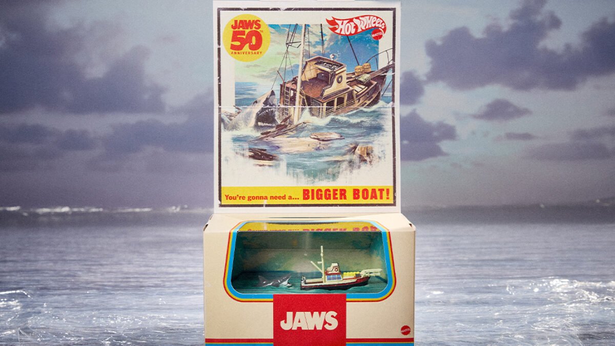 Hot Wheels zreprodukovali loď a žraloka z filmu Čeľuste k 50. výročiu filmu.
