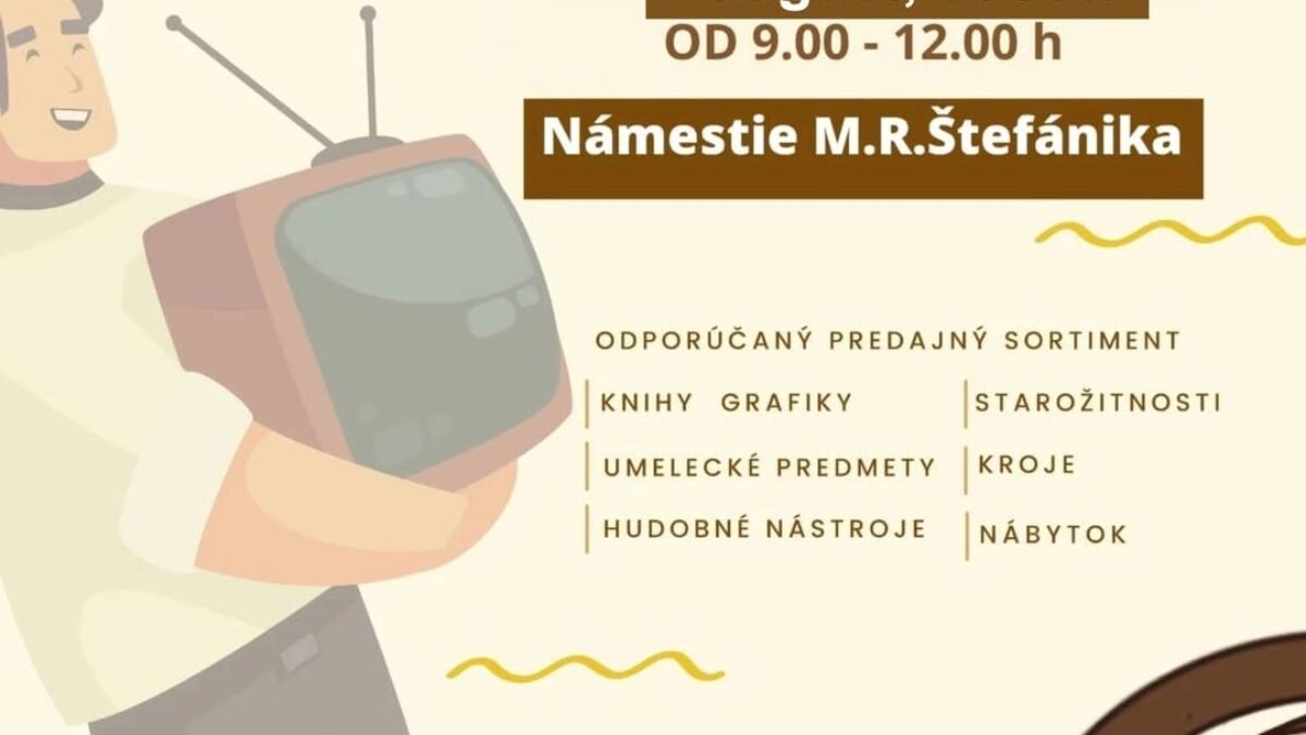 Kultúra Topoľčany: Topoľčiansky blšák sa najbližšie uskutoční v sobotu 2. augusta 2025 od 9:00 do 12:00 hodiny. Pokiaľ máte záujem na Námestí M.R. Štefánika predávať veci, ktoré už nepotrebujete a niekomu môžu ešte posl
