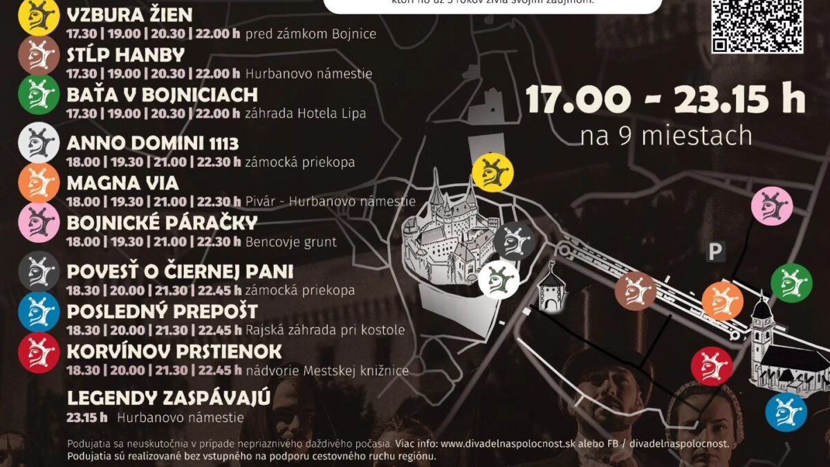 Kultúrne centrum Bojnice: Hľa, mapa dnešných Legiend