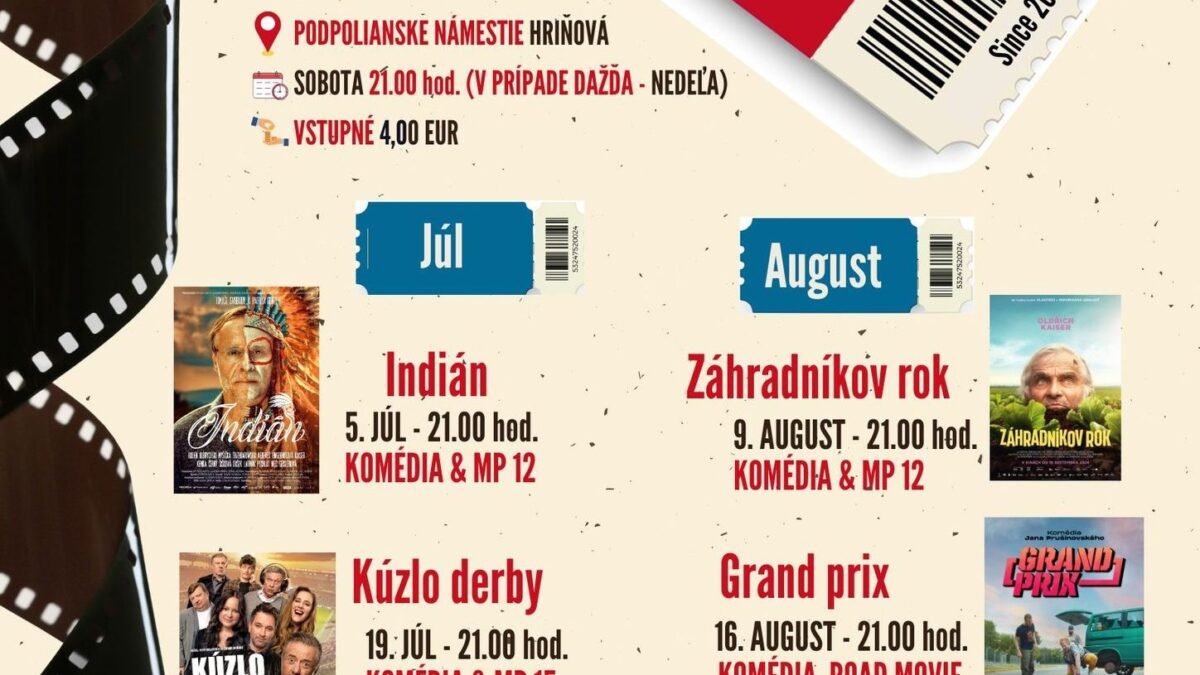 Mesto Hriňová: UŽ TÚTO SOBOTU! HRIŇOVSKÉ LETNÉ KINO 2025: KÚZLO DERBY!