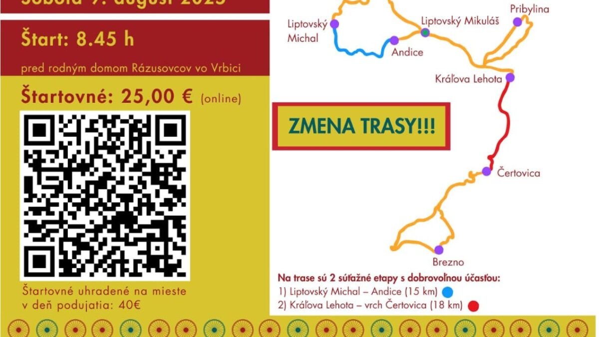 Mesto Liptovský Mikuláš: STÁLE SA MÔŽETE PRIHLÁSIŤ na 24. ročník Mesto Liptovský Mikuláš: STÁLE SA MÔŽETE PRIHLÁSIŤ na 24. ročník Cykloturistického maratónu Po stopách Martina Rázusa. Podujatie, ktoré spája šport, históriu a krásy Liptova