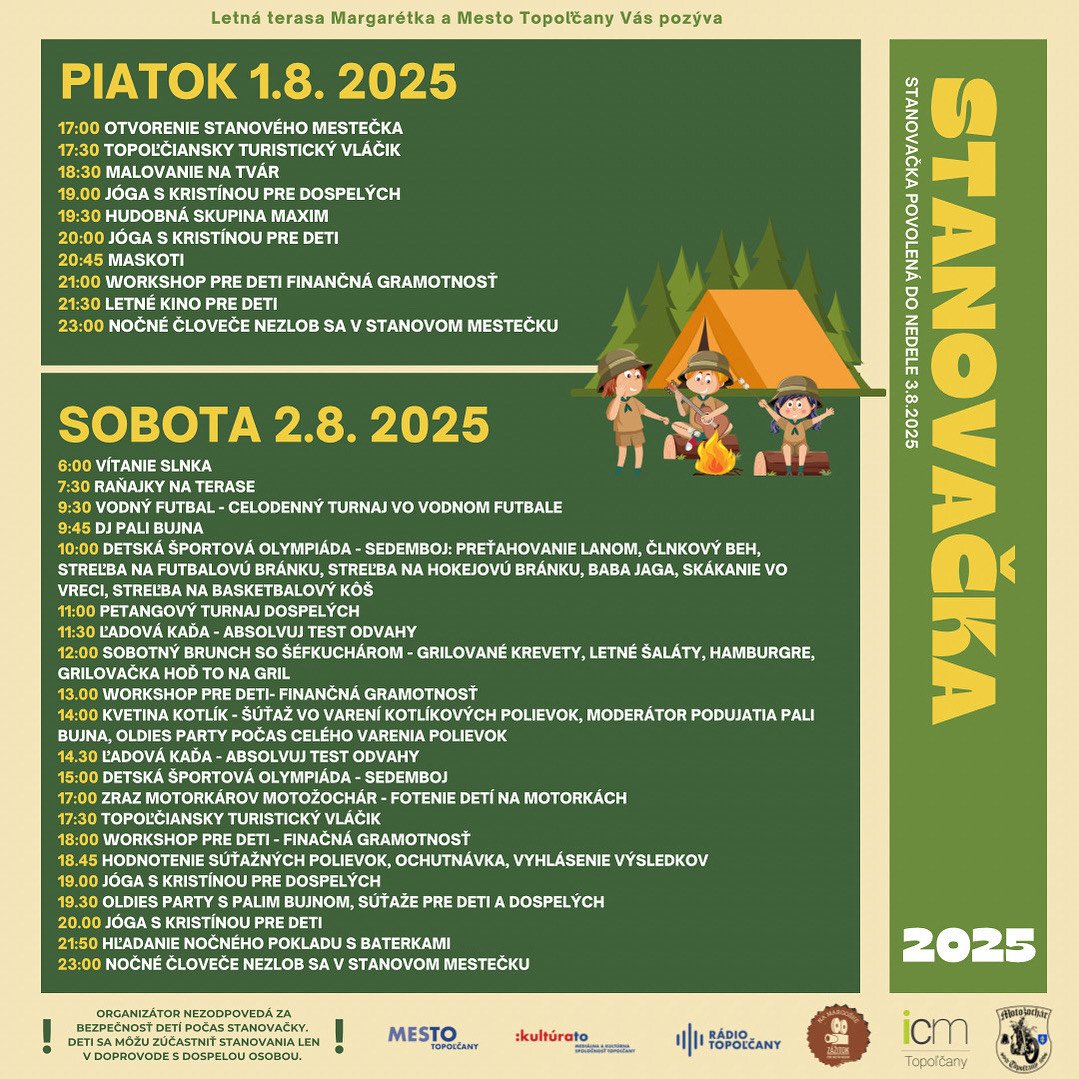 Mesto Topoľčany: Čo by to bolo za leto bez STANOVAČKY?