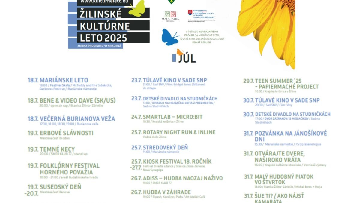 Mesto Žilina: ŽILINA SI UŽÍVA LETO PLNÉ KULTÚRY A PODUJATÍ
