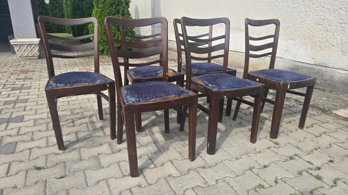 Podarilo sa mi zadovážiť si týchto šesť stoličiek v štýle Art deco v pôvodnom stave