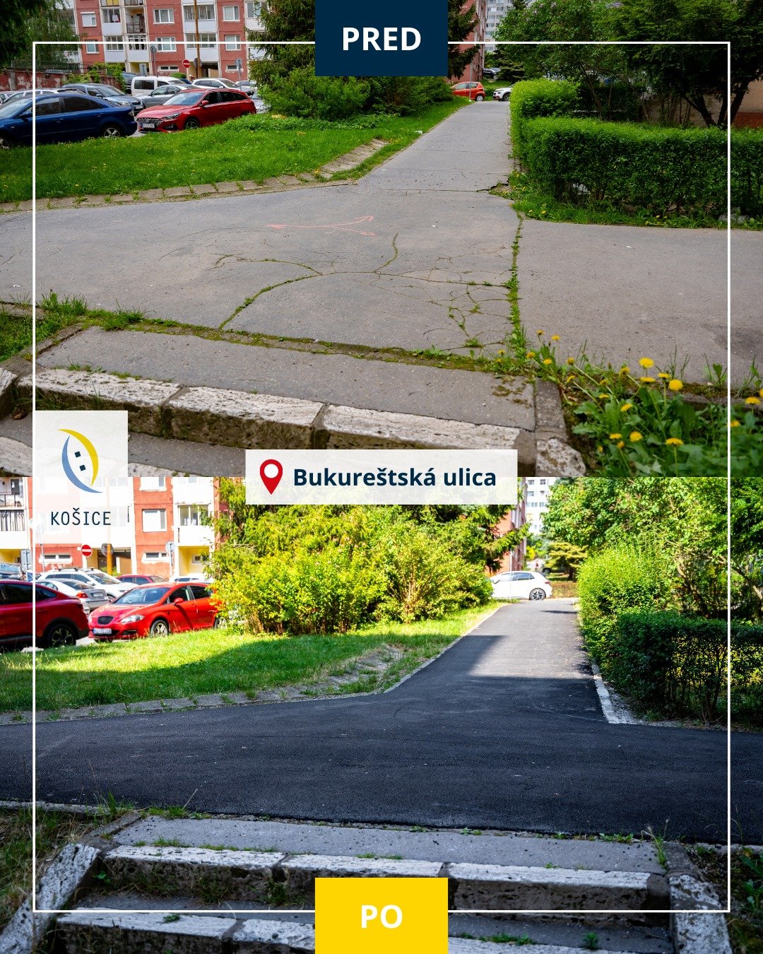 Mesto Košice: NOVÝ CHODNÍK MÁ UŽ AJ BUKUREŠTSKÁ ULICA