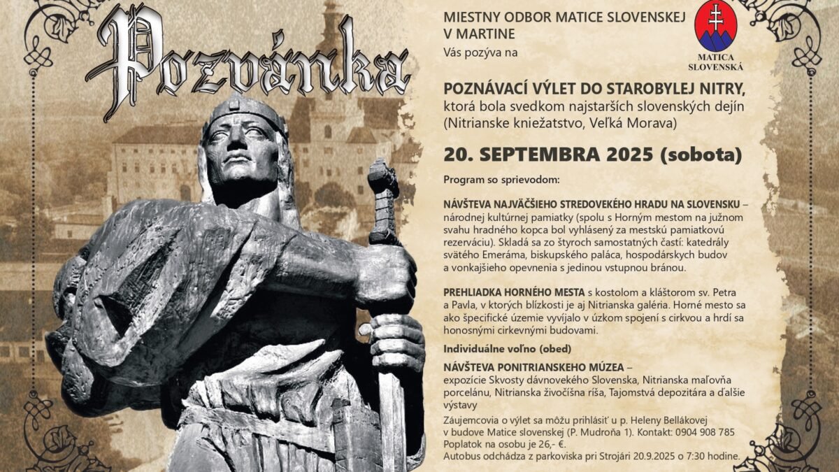 Matica slovenská: Poznávací zájazd do Nitry