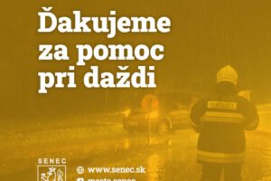 Mesto Senec: ĎAKUJEME ZA POMOC PRI DAŽDI