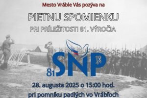 Mesto Vráble: Mesto Vráble si pripomenie 81. výročie Slovenského národného povst...