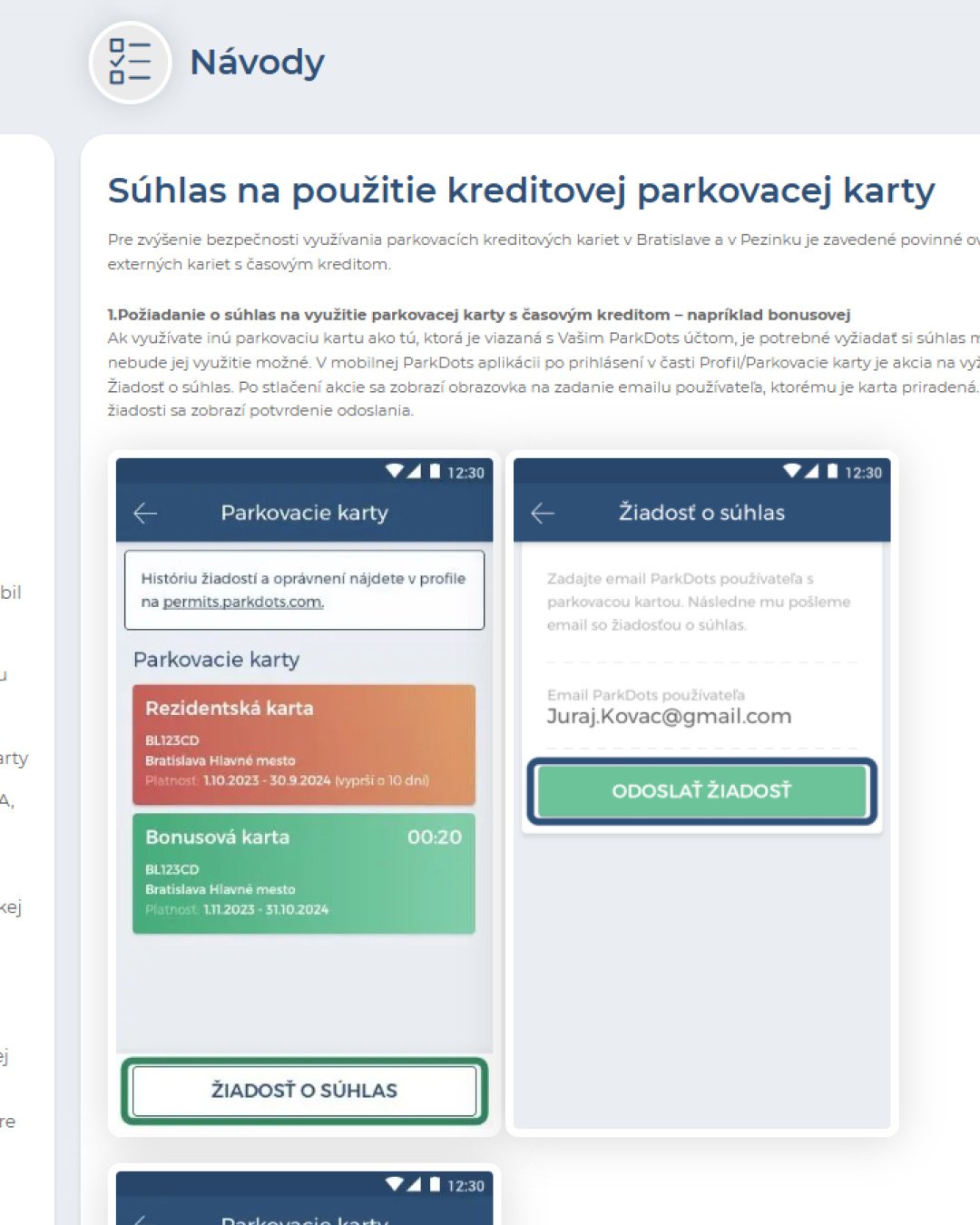 Mesto Senec: AKTUALIZÁCIA APLIKÁCIE ParkDots