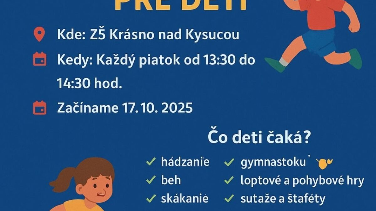 Mesto Krásno nad Kysucou: Atletický Klub Krásno Nad Kysucou spúšťa projekt Pohybové aktivity!