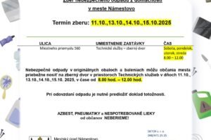 Mesto Námestovo: OZNAM PRE OBČANOV – ZBER NEBEZPEČNÉHO ODPADU!