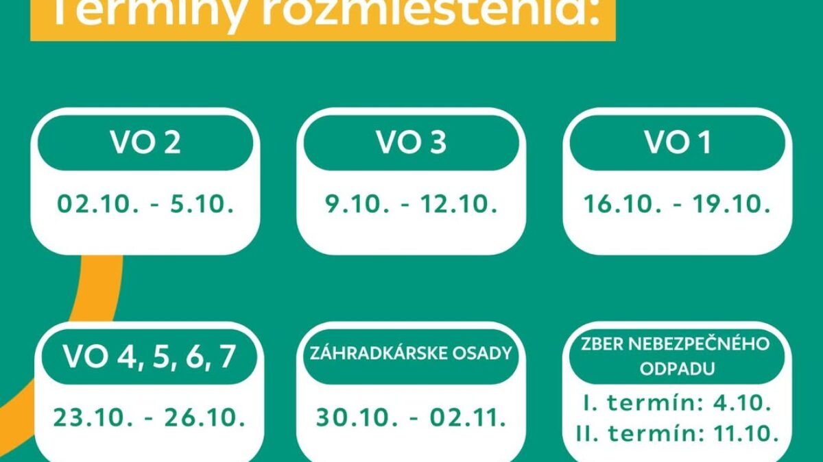 Mesto Prievidza: ROZMIETŇOVANIE VEĽKOOBJEMOVÝCH KONTAJNEROV