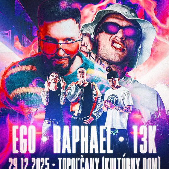Kultúra Topoľčany: Pozývame vás do Kultúrneho domu v Topoľčanoch 29.decembra, kedy sa koná rapový koncert s trojicou interpretov –