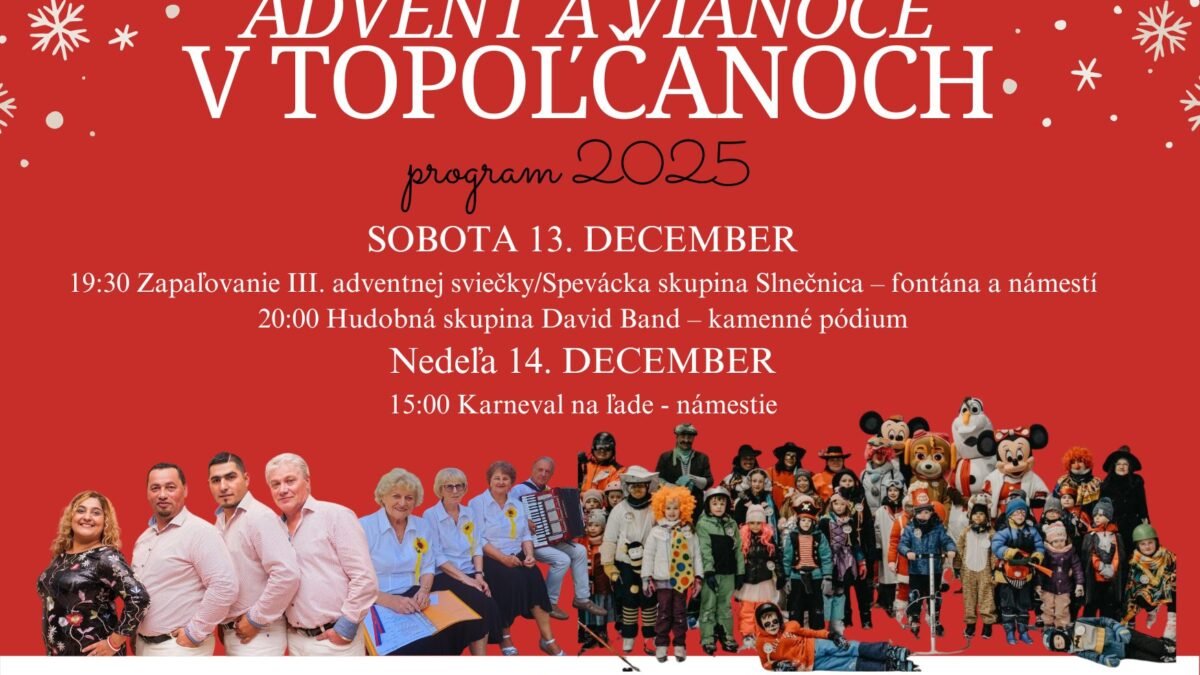 kultúra topoľčany: už zajtra o 19:30 rozsvietime tretiu adventnÚ sviecu Kultúra Topoľčany: Už zajtra o 19:30 rozsvietime TRETIU ADVENTNÚ SVIECU spolu s olympioničkou a rodáčkou ANDREOU PODMANÍKOVOU a hudobným programom .