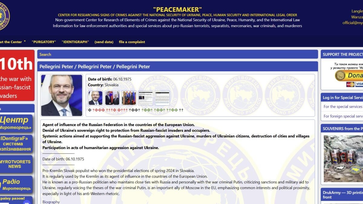 PETER PELLEGRINI BOL ZARADENÝ NA ČIERNU LISTINU „NEPRIATEĽOV UKRAJINY“
