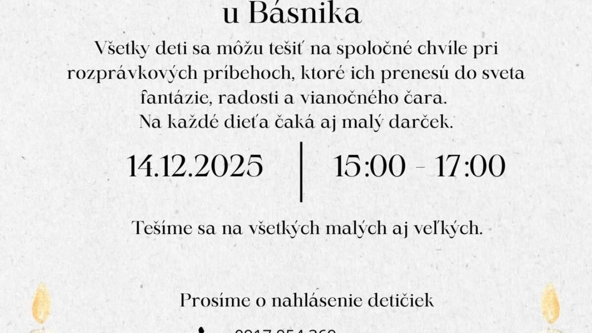 tatry spiš pieniny: srdečne vás pozývame s detičkami na 3. Tatry Spiš Pieniny: Srdečne vás pozývame s detičkami na 3. adventnú nedeľu do Hotela Hviezdoslav na rozprávkové adventné popoludnie plné rozprávok, fantázie a vianočnej atmosféry od 15:00hod v Maršalskom salóniku.