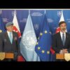 Tlačová konferencia ministra J. Blanára a prezidenta Únie vojnových veteránov P....