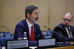 Tlačový brífing ministra J. Blanára po bilaterálnych a multilaterálnych rokovani...
