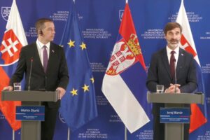 Tlačová konferencia šéfov diplomacií Slovenska a Srbska