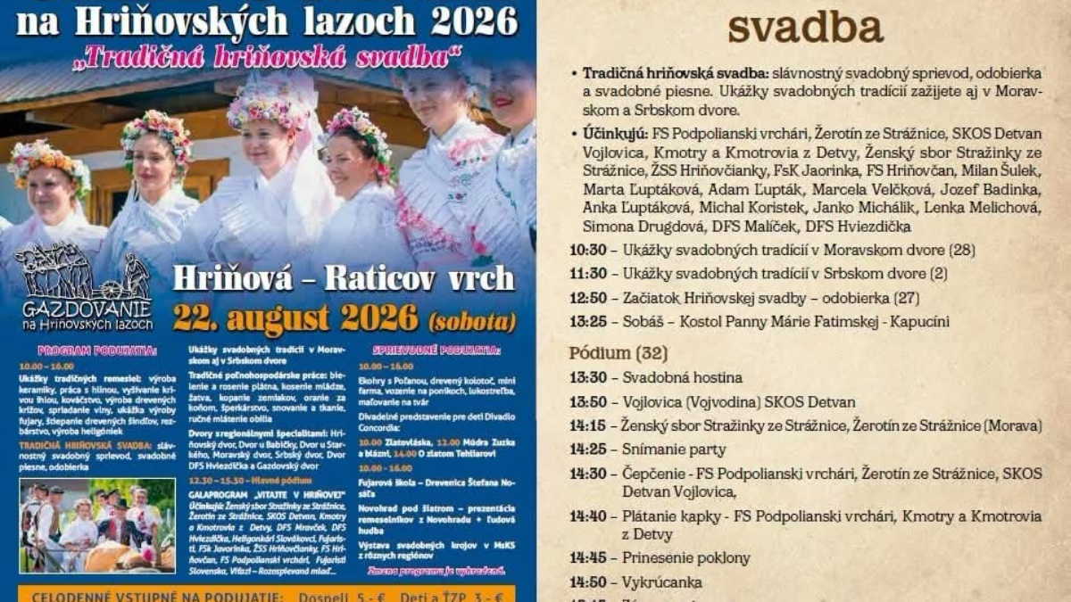 Mesto Hriňová: DNES TO ŽIJE NA HRIŇOVSKÝCH LAZOCH! DVERE SÚ OTVORENÉ!