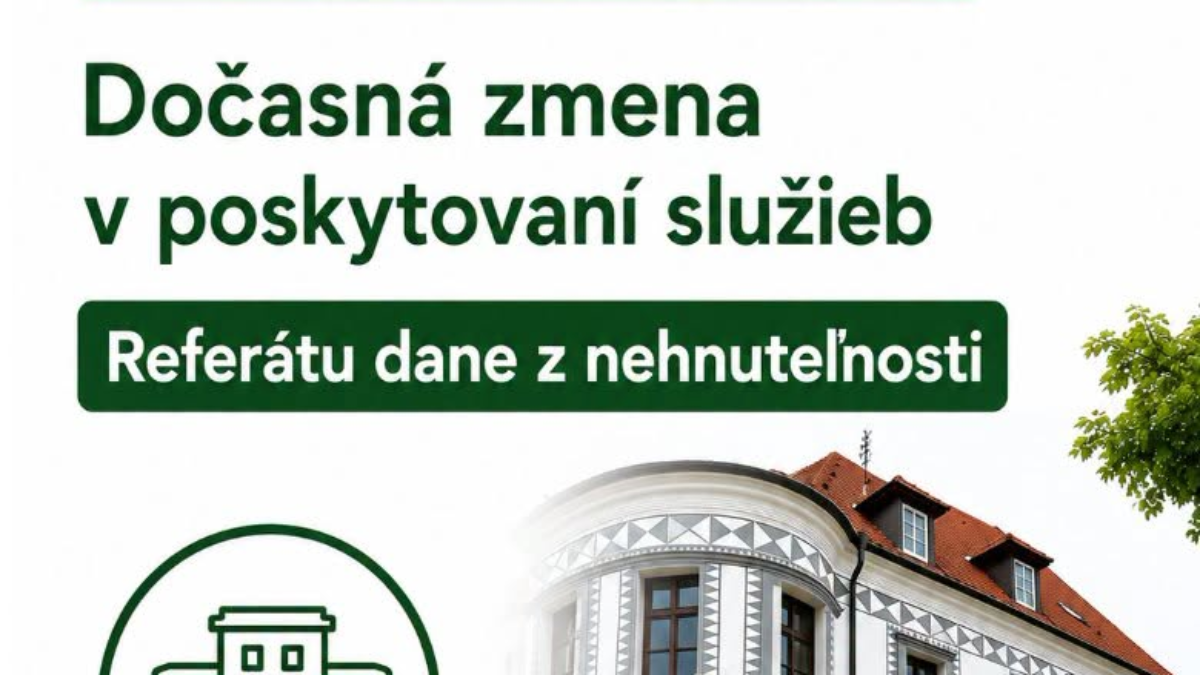 Mesto Nové Mesto nad Váhom: Dočasná zmena v poskytovaní služieb Referátu dane z nehnuteľností