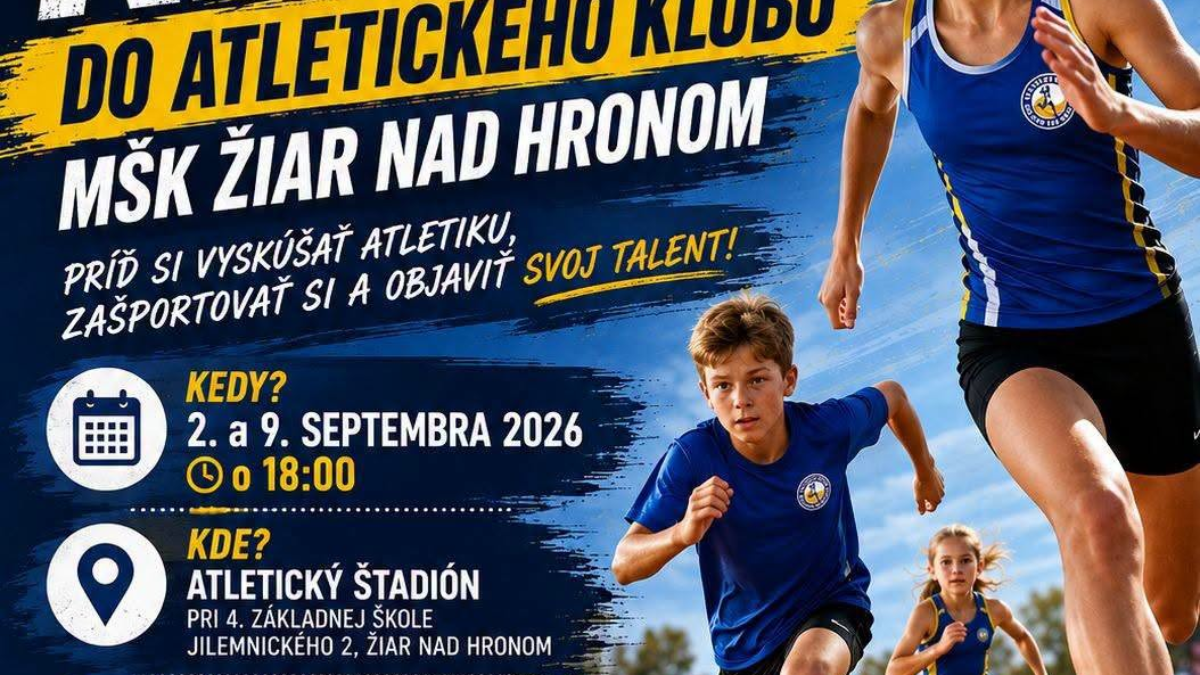Mesto Žiar nad Hronom: Atletický klub MŠK Žiar nad Hronom pozýva na nábor!